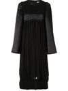 Comme Des Garçons Oversized Panelled Midi Dress In Black