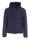 SAVE THE DUCK QUILTED PUFFER JACKET IN BLUE