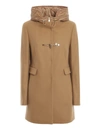 FAY WOOL BLEND DUFFLE COAT IN CAMEL colour