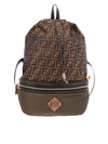 FENDI BACKPACK CONVERTIBLE INTO FF POUCH IN GREEN