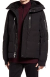 Karl Lagerfeld Mid Length Down & Feather Jacket With Faux Shearling Lining In Black