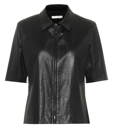 The Row Chloé Zip-through Leather Shirt In Black