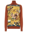 DOLCE & GABBANA PRINTED CASHMERE AND SILK SWEATER,P00506181