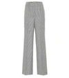 GIVENCHY HIGH-RISE CHECKED WIDE-LEG WOOL PANTS,P00514510