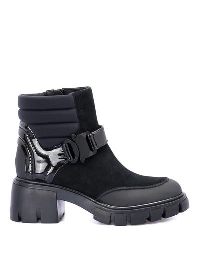 Loriblu Padded Ankle Combat Boots In Black