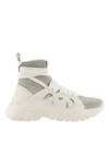 Agnona Wraparound Laces High Top Cashmere Sneakers In White