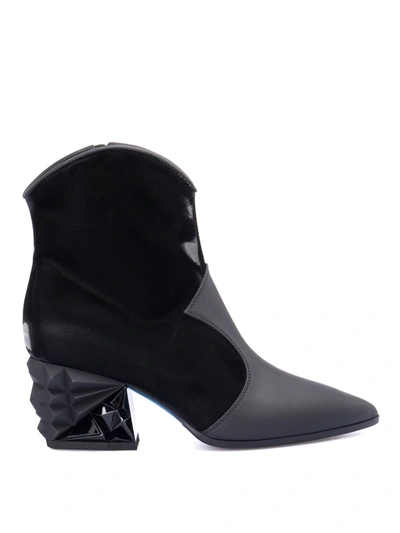 Loriblu Ankle Boot With Geometric Heel In Black