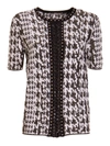 ROBERTO CAVALLI HOUNDSTOOTH KNITTED T-SHIRT