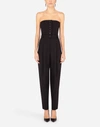 DOLCE & GABBANA STRAPLESS STRETCH WOOL JUMPSUIT