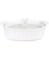 CORNINGWARE FRENCH WHITE 2.5-QT. OVAL CASSEROLE WITH GLASS COVER