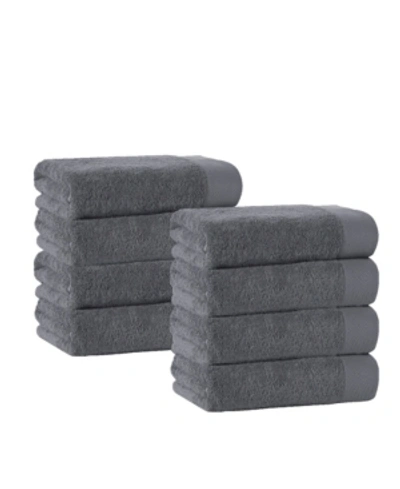 Enchante Home Signature 8-pc. Hand Towels Turkish Cotton Towel Set Bedding In Gray