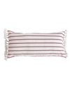 Levtex Joybirds Stripe Decorative Pillow, 14" X 30" In Red