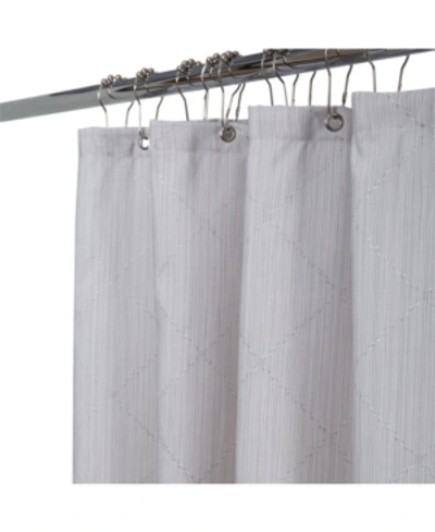 Elle Decor Jacquard Weave Diamond Design Shower Curtain Bedding In Gray