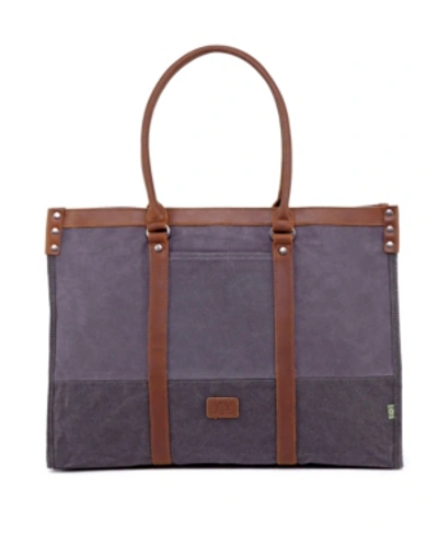 Tsd Brand Stone Creek Waxed Canvas Tote Bag In Heather Gr