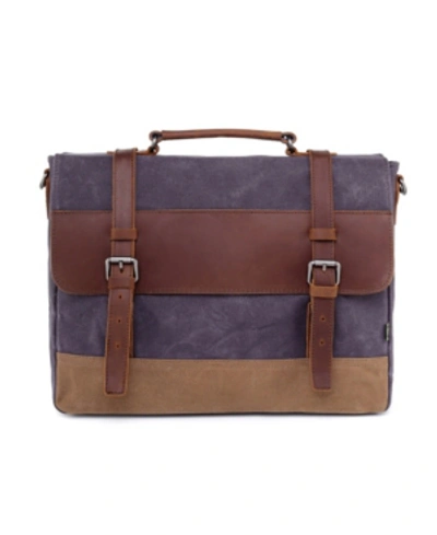 Tsd Brand Stone Creek Waxed Canvas Briefcase In Gray