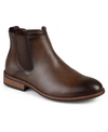 Vance Co. Landon Mens Faux Leather Stretch Chelsea Boots In Brown