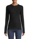 The Row Sherman Long Sleeve Light Jersey Top In Black