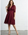 Kiyonna Women's Plus Size Mademoiselle Lace Dress In Burgundy