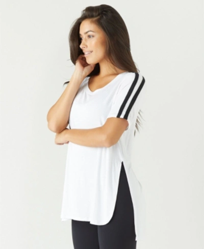 Glyder Stripe Far Out Tee - Top In White