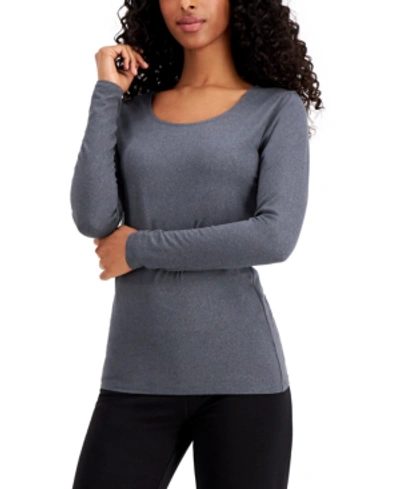 32 Degrees Base Layer Scoop-neck Top In Heather Charcoal