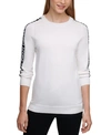 DKNY CREWNECK LOGO-SLEEVE SWEATER