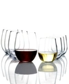RIEDEL O CABERNET & CHARDONNAY WINE GLASSES 8 PIECE VALUE SET