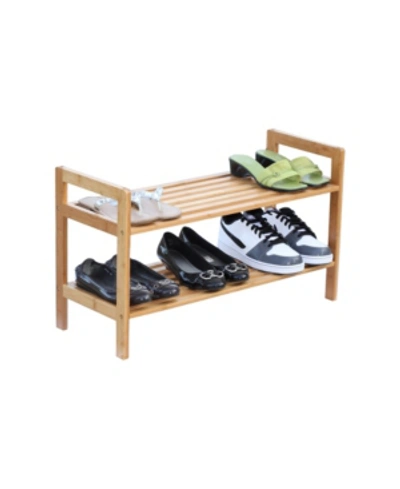 Oceanstar 2-tier Bamboo Shoe Rack In Natural