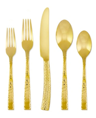 HAMPTON FORGE ARGENT ORFEVRES HAMPTON FORGE PARIS HAMMERED GOLD 20-PC. FLATWARE SET, SERVICE FOR 4