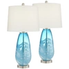 PACIFIC COAST BLUE AND WHITE NORTH GLASS TABLE LAMPS