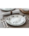 Corelle Boutique Misty Leaves 12-piece Dinnerware Set In Black And Grey
