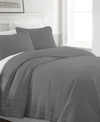 Ienjoy Home Ultra Soft Square Pattern Quilted Coverlet Set, King In Gray