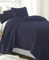 Ienjoy Home Ultra Soft Damask Pattern Quilted Coverlet Set, Queen In Navy