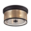 Elk Lighting Diffusion Collection 2 Light Flushmount In Oil Rubbed Bronze In Bronze