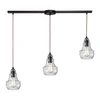 Elk Lighting Menlow Park 3- Light Pendant In Oiled Bronze In Bronze