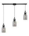 Elk Lighting Danica 3 Light Pendant In Oil Rubbed Bronze And Mercury Glass In Bronze