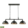 Elk Lighting Mulvaney 3 Light Billiard Light In Black/brushed Gold Accents In Multi