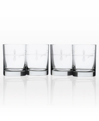 Rolf Glass Fly Fishing Double Old Fashioned 14oz - Set Of 4 Glasses In No Color
