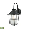 ELK LIGHTING SAN MATEO 1 LIGHT OUTDOOR WALL SCONCE IN TEXTURED MATTE BLACK WITH CLEAR SEEDY GLASS