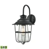 Elk Lighting San Mateo 1 Light Outdoor Wall Sconce In Textured Matte Black With Clear Seedy Glass In Black