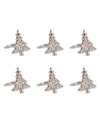 Design Imports Christmas Tree Napkin Ring, Set Of 6 In Silver