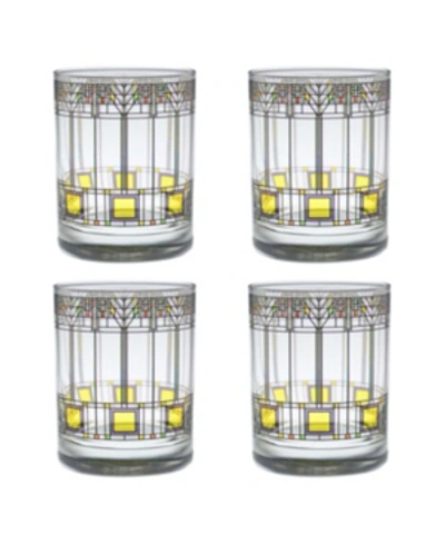 Culver Frank Lloyd Wright Tree Of Life Double Old Fashioned Glass - Set Of 4 In Multi