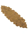 Saro Lifestyle Beaded Scroll Motif Table Runner In Gold