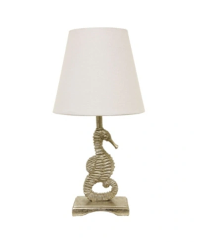 Decor Therapy Sea Horse Accent Lamp In Silverleaf