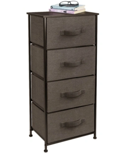 Sorbus Nightstand Chest With 4 Drawers In Brown