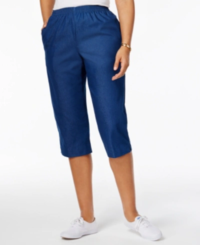 ALFRED DUNNER PETITE PULL-ON CAPRI JEANS