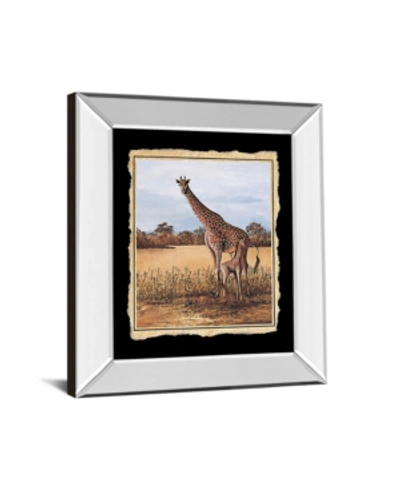 Classy Art Giraffe Mirror Framed Print Wall Art In Tan