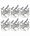 Design Imports Antique Branch Napkin Ring, Set Of 6 In Silver