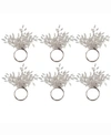 Design Imports Beaded Burst Napkin Ring, Set Of 6 In Silver
