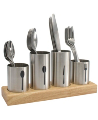 Sorbus Stainless Steel Flatware Organizer Caddy With Base In Silver