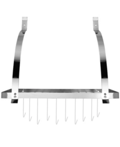Sorbus Wall Mount Pot Rack With Hooks In Chrome